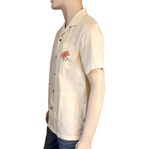 Frank and Oak Over Shirt Organic Cotton Overshirt Graphic Button Up Short Sleeve - Picture 9 of 16